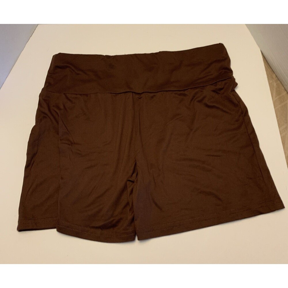 SHEIN EZwear Wide Waistband Biker Shorts . Color Brown Size Large.